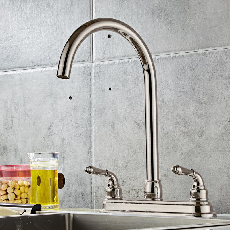 Ktaxon Copper Pull Down Double Handle Kitchen Faucet Wayfair